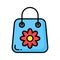 Shopping bag having flower concept icon of gift bag, ready to use icon