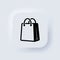 Shopping bag icon. Eco paper bag. Handbag icon. Elements for mobile concepts and web apps. Neumorphic UI UX white user interface