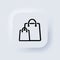 Shopping bag icon set. Eco paper bag. Handbag icon. Elements for mobile concepts and web apps. Neumorphic UI UX white user