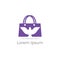 Shopping bag logo design, bird in hand bag vector, travel agency logo design.