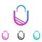 Shopping bag outline icon. colored style sign for mobile concept and web design
