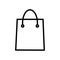 Shopping bag outline icon. Shoping bag icon in flat style. Handbag sign vector illustration. linear style sign for mobile concept