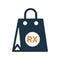 Shopping, bag, package, prescription, drugs, pharmacy icon. Simple flat design concept.