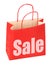 Shopping bag with red sale sign