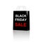 Shopping bag with sale and black friday word