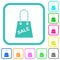 Shopping bag with sale text vivid colored flat icons