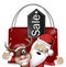 Shopping bag santa and reindeer