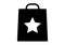 Shopping bag with star five tips icons