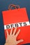 Shopping Bag and word debts