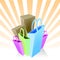 Shopping bags and boxes