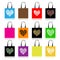 Shopping bags design, floral heart shape