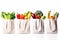 Shopping bags full of vegetables. Generative ai design