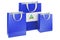 Shopping bags with Nicaraguan flag. Shopping in Nicaragua, concept. 3D rendering