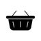 Shopping basket black glyph icon