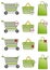 Shopping basket, cart and bag icons