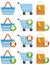 Shopping basket,cart and bag icons