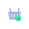 Shopping basket with check mark icon vector