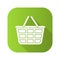 Shopping basket flat design long shadow icon. Vector silhouette symbol.