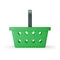 Shopping basket. Green plastic grocery or food cart