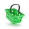 Shopping basket. Green plastic grocery or food cart
