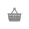 Shopping basket with handles line icon