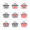 Shopping Basket Icon Set. Vector