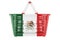 Shopping basket with Mexican flag, market basket or purchasing power concept. 3D rendering