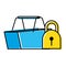 Shopping basket with padlock secure