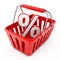 Shopping basket with percentage icon