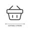 Shopping basket pixel perfect linear ui icon