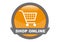 Shopping basket trolley icon for simple ui design. Shop, background.