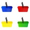 Shopping baskets,blue, red, yellow, green,vector