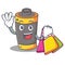 Shopping battery character cartoon style