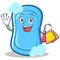 Shopping blue soap character cartoon