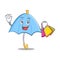 Shopping blue umbrella character cartoon