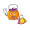 Shopping candy bucket isolated in the mascot