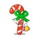 Shopping candy cane isolated in the character