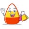 Shopping candy corn character cartoon