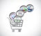 Shopping car and e commerce buttons. illustration