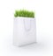 Shopping carry bag with fresh grass