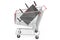 Shopping cart with 6G wi-fi router, 3D rendering