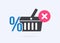 Shopping cart abandonment rate software concept icon. Ecommerce metrics - sales conversion rate with shopping cart