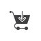 Shopping cart with arrow inside icon vector