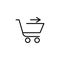 Shopping cart with arrow in the right