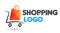 Shopping cart and bag logo online selling market shipping buy and sell shop retail whole sale store check out  more go icon vector