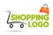 Shopping cart and bag logo online selling market shipping buy and sell shop retail whole sale store check out  more go icon vector