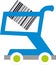 Shopping cart with barcodes inside