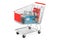 Shopping cart with battery charger for car. 3D rendering