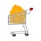 Shopping Cart bitcoin. Shop trolley crypto currency. Virtual mon