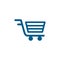 Shopping Cart Blue Icon On White Background. Blue Flat Style Vector Illustration